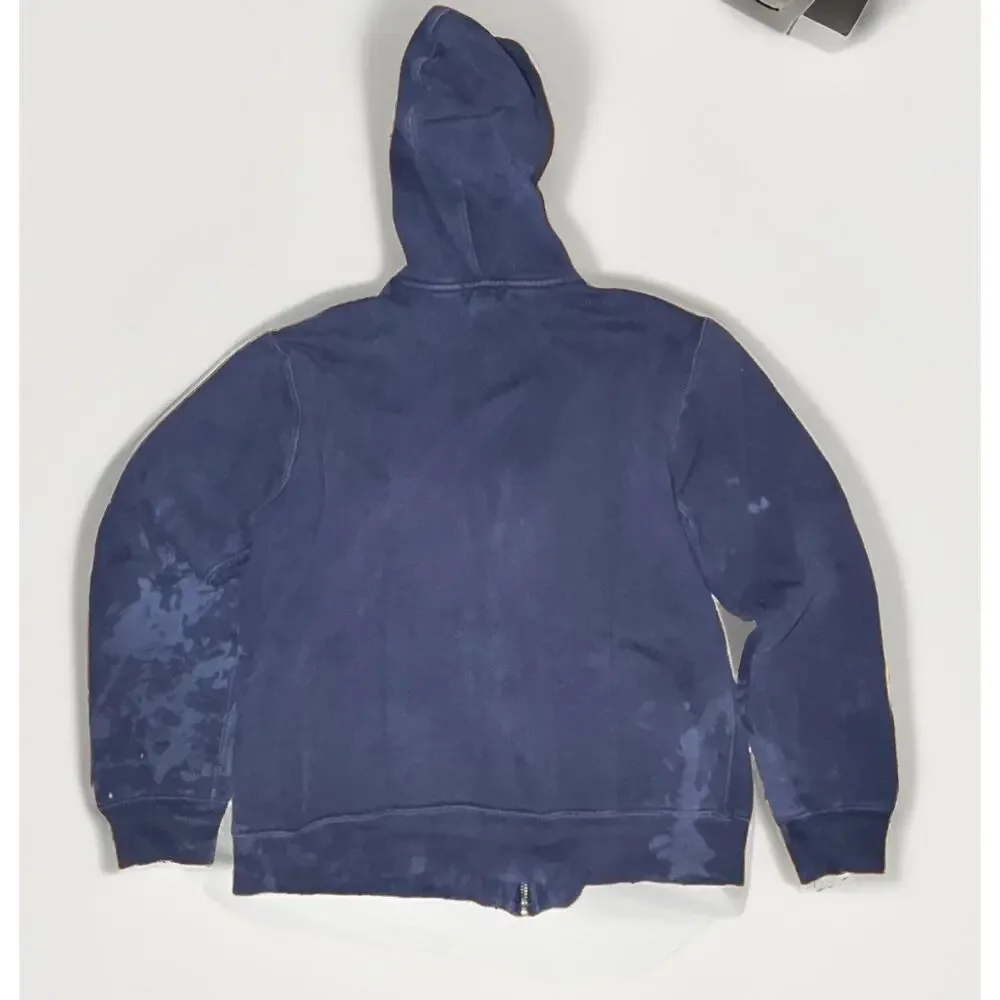 Kids Polo Ralph Lauren Full Zip Hoodie Navy XL 19x23 Distressed Sun Faded